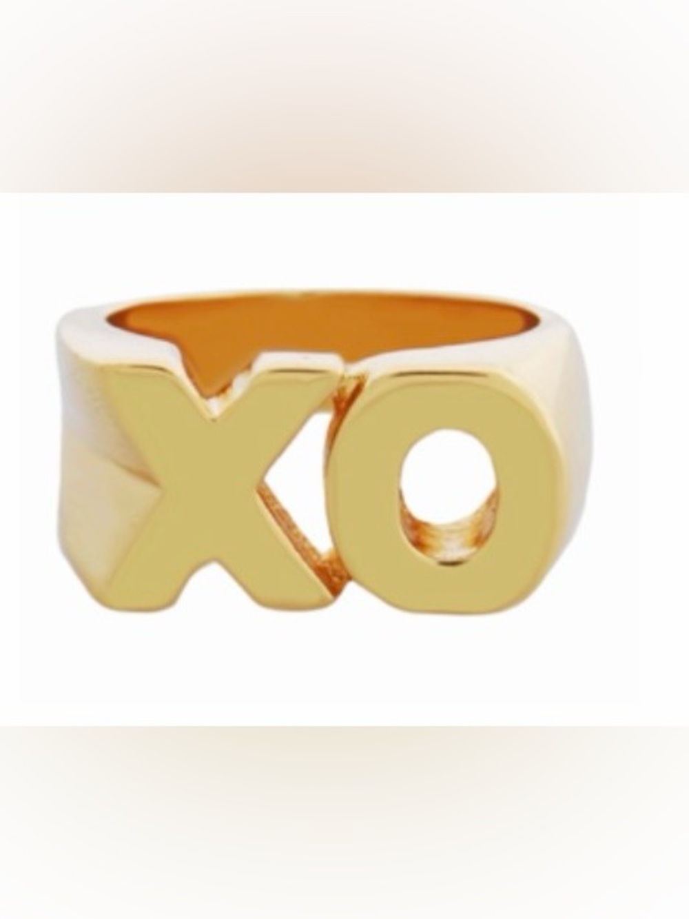 Erica Anenberg XO Block Ring Gold Statement Ring NWT Size 6
